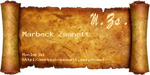 Marbeck Zsanett névjegykártya
